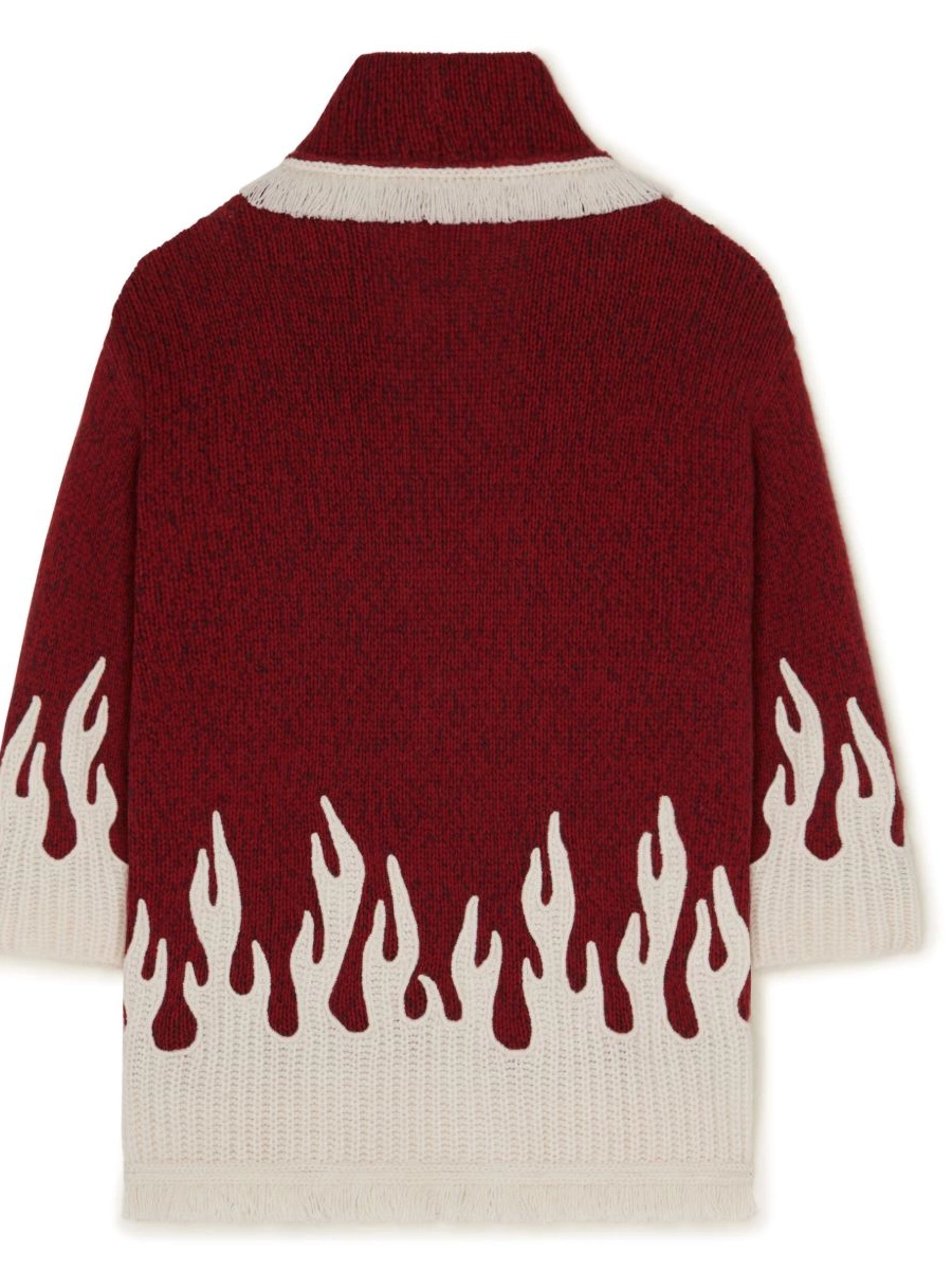 Cheap wool-blend cardigan flame-motif Women Alanui 0711